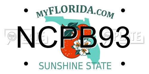 NCPB93 Florida License Plate