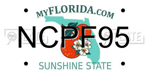 NCPF95 Florida License Plate
