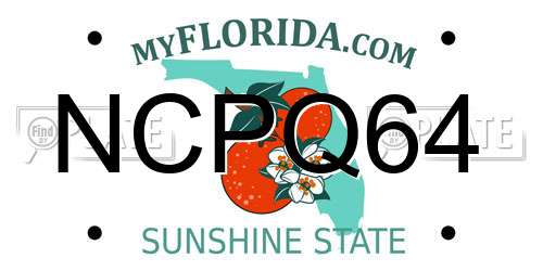 NCPQ64 Florida License Plate