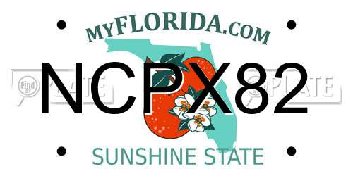 NCPX82 Florida License Plate