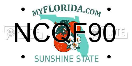 NCQF90 Florida License Plate