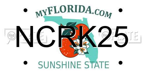 NCRK25 Florida License Plate
