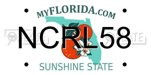 NCRL58 Florida License Plate
