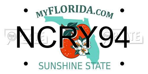 NCRY94 Florida License Plate