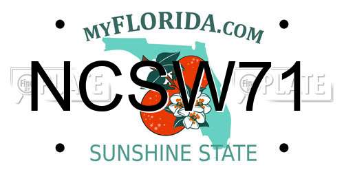 NCSW71 Florida License Plate