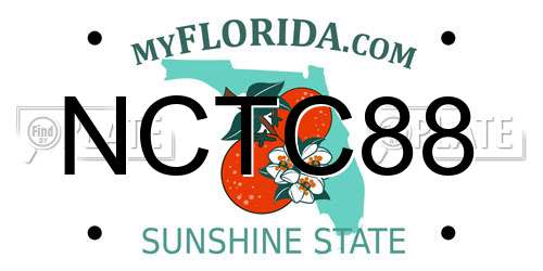 NCTC88 Florida License Plate