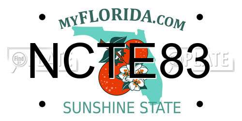 NCTE83 Florida License Plate