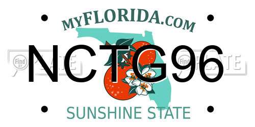 NCTG96 Florida License Plate