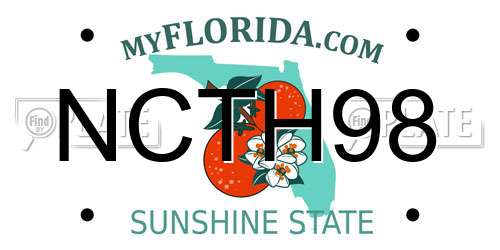 NCTH98 Florida License Plate