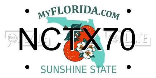 NCTX70 Florida License Plate