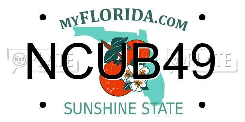 NCUB49 Florida License Plate