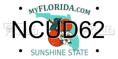 NCUD62 Florida License Plate