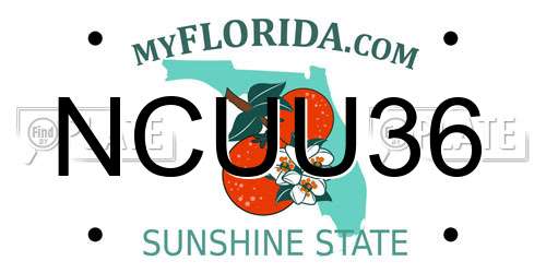 NCUU36 Florida License Plate