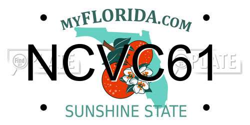 NCVC61 Florida License Plate