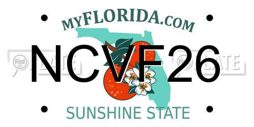 NCVF26 Florida License Plate