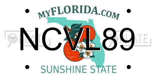 NCVL89 Florida License Plate
