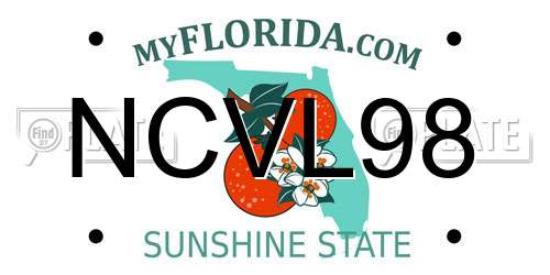 NCVL98 Florida License Plate