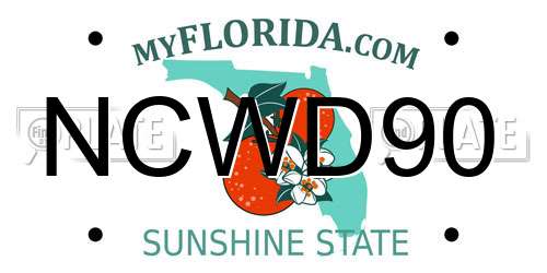 NCWD90 Florida License Plate