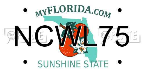 NCWL75 Florida License Plate