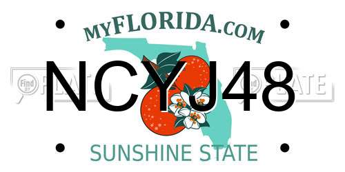 NCYJ48 Florida License Plate