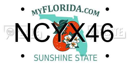NCYX46 Florida License Plate