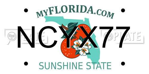NCYX77 Florida License Plate