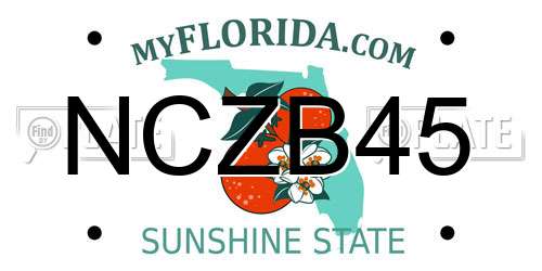 NCZB45 Florida License Plate
