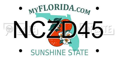 NCZD45 Florida License Plate
