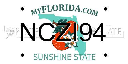 NCZI94 Florida License Plate