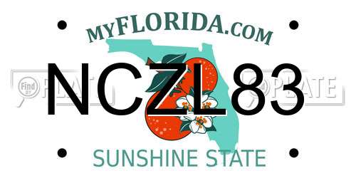 NCZL83 Florida License Plate