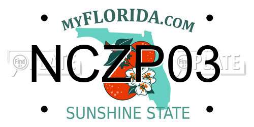 NCZP03 Florida License Plate