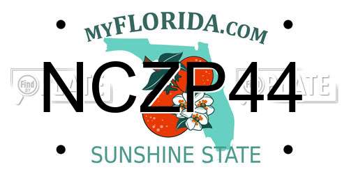 NCZP44 Florida License Plate