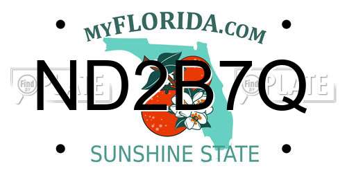 ND2B7Q Florida License Plate