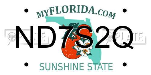 ND7S2Q Florida License Plate