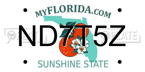 ND7T5Z Florida License Plate