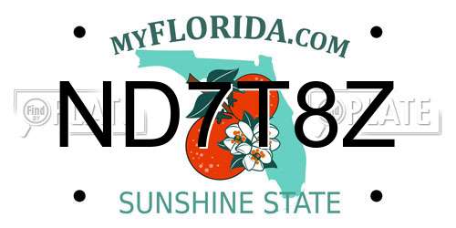 ND7T8Z Florida License Plate