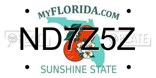 ND7Z5Z Florida License Plate
