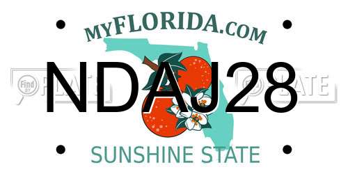 NDAJ28 Florida License Plate