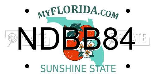 NDBB84 Florida License Plate