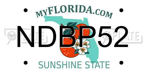 NDBP52 Florida License Plate
