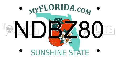 NDBZ80 Florida License Plate