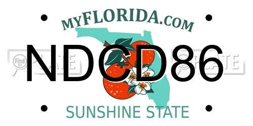NDCD86 Florida License Plate