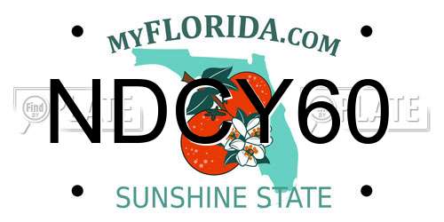 NDCY60 Florida License Plate