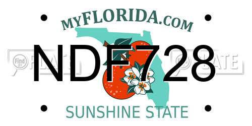 NDF728 Florida License Plate