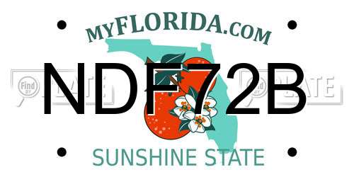 NDF72B Florida License Plate
