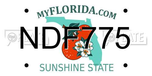 NDF775 Florida License Plate