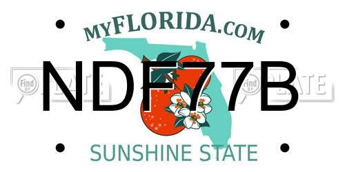 NDF77B Florida License Plate