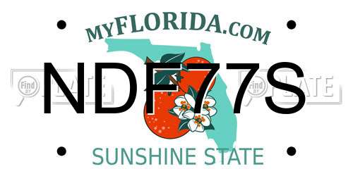 NDF77S Florida License Plate