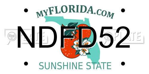 NDFD52 Florida License Plate