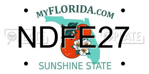 NDFE27 Florida License Plate